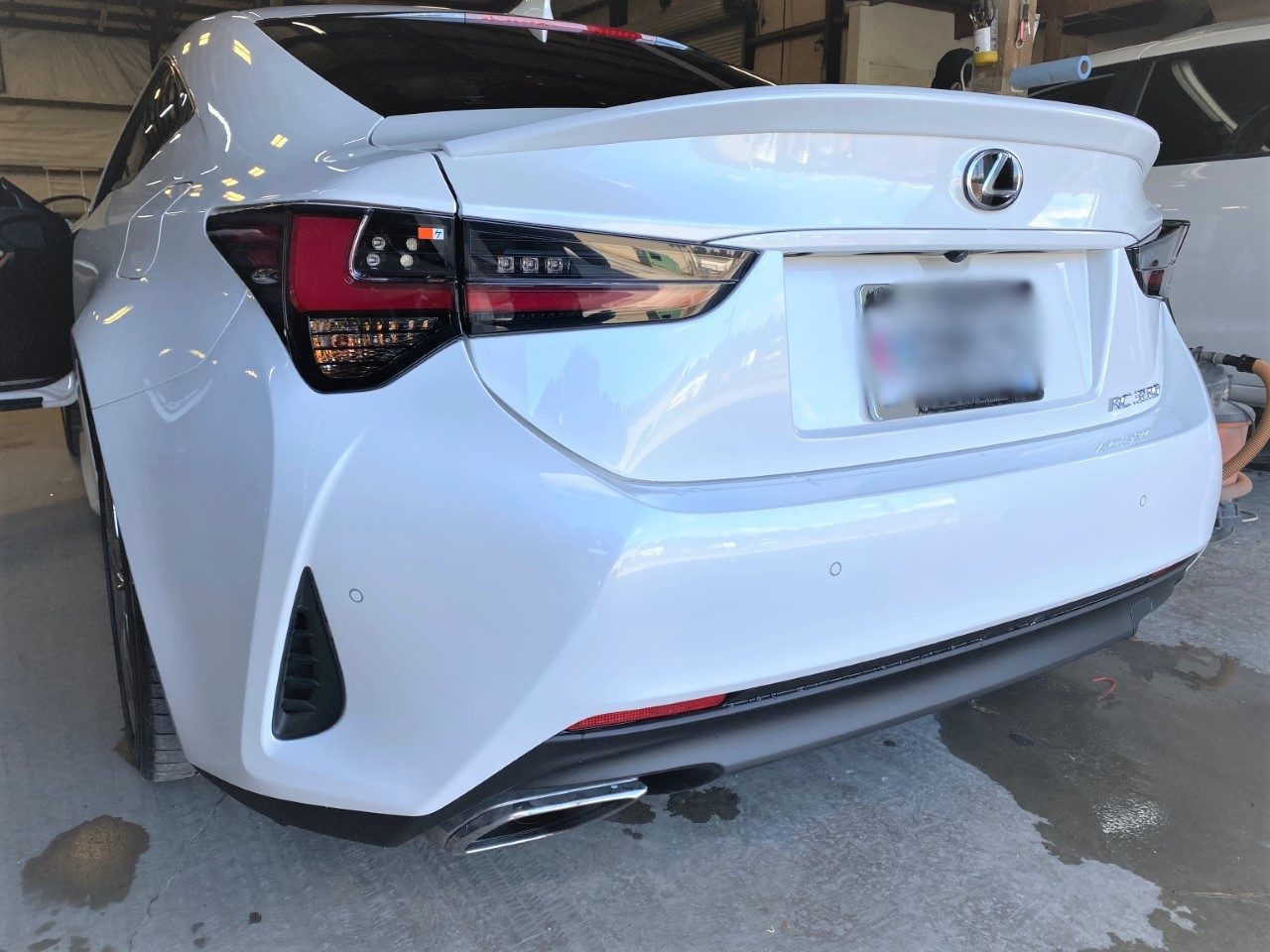 White Lexus after rear repair